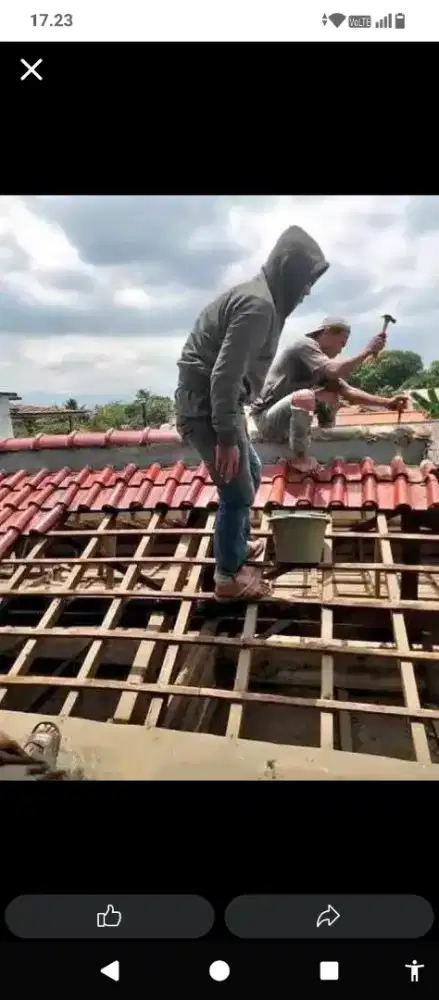 Perbaikan atap bocor talang air dak rembes