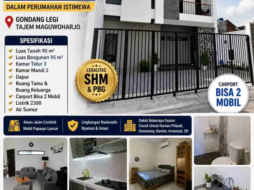 Rumah 2 Lantai Full Furnished Tajem Maguwoharjo – Harga Turun 1,05 M