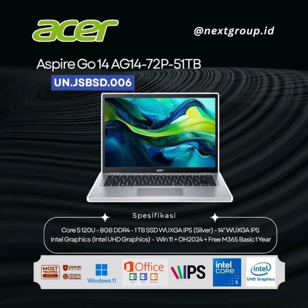 Acer Aspire GO AG14-72P-51TB Intel Core 5 120U 8GB SSD 1TB 14″ W11