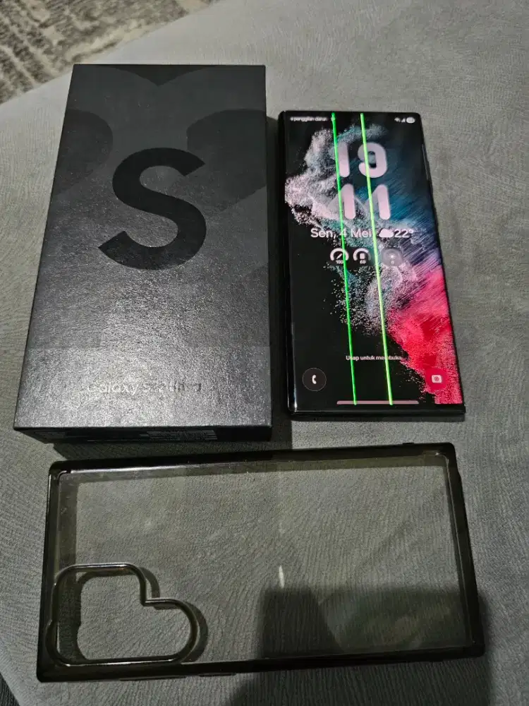 Samsung s22 ultra black 12/256gb dualsim 5G+ fullset resmi SEIN RR