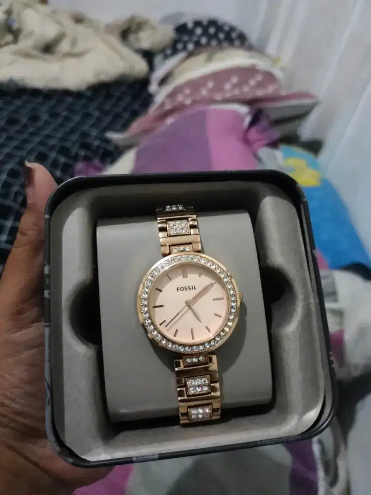 Jam tangan Fossil karli three rose gold