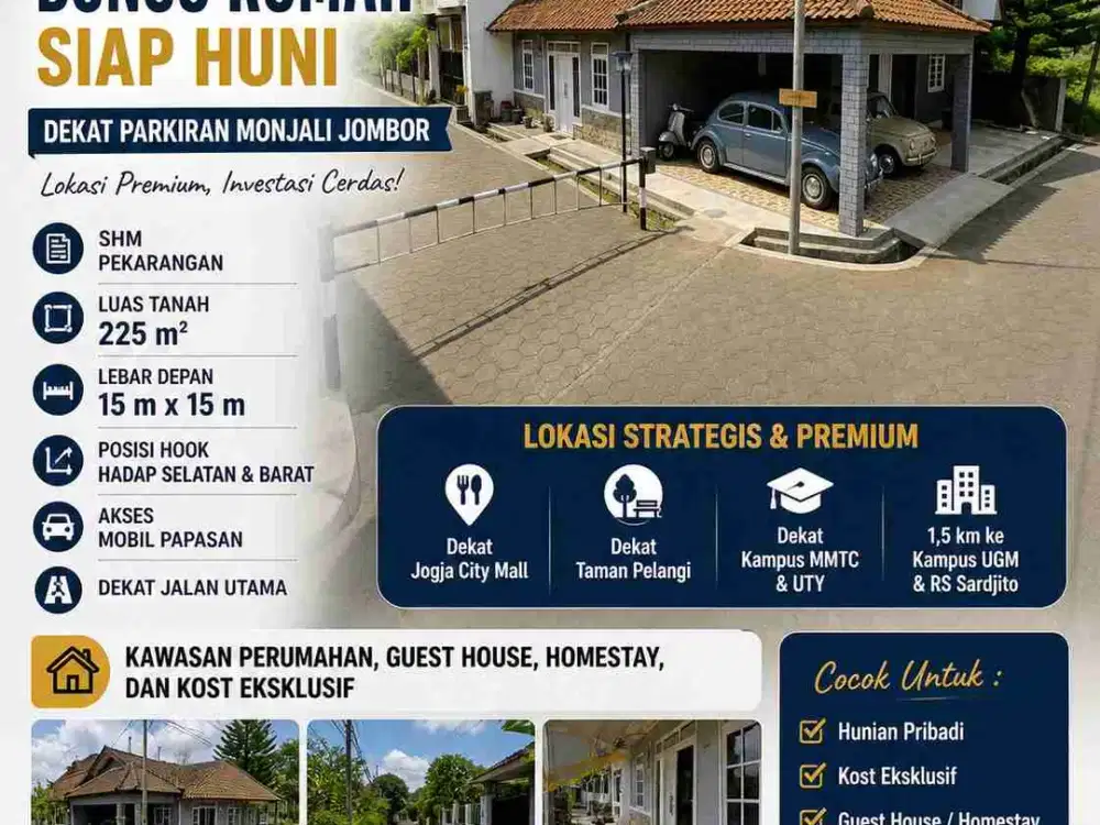 Tanah Hook Bonus Rumah Dekat Monjali – 225m², Lokasi Premium