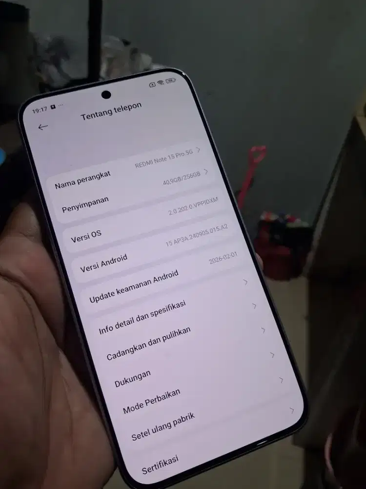 Redmi note 15 pro 5G ram 8/256 kelengkapan hp charger