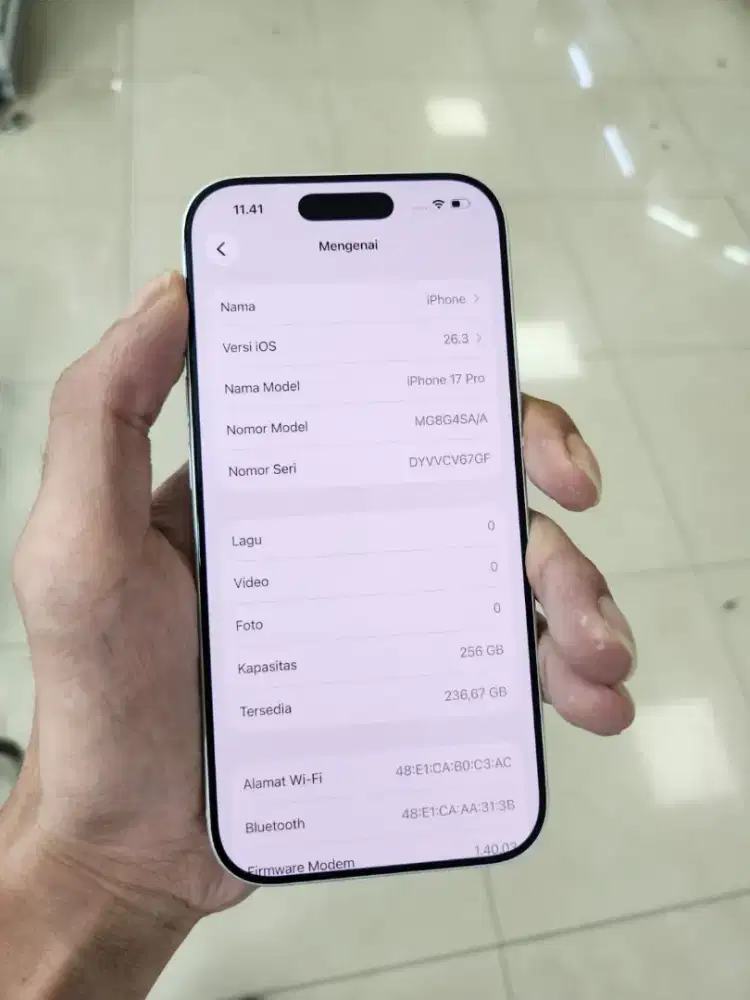 IPHONE 17 PRO 256GB SILVER RESMI IBOX
