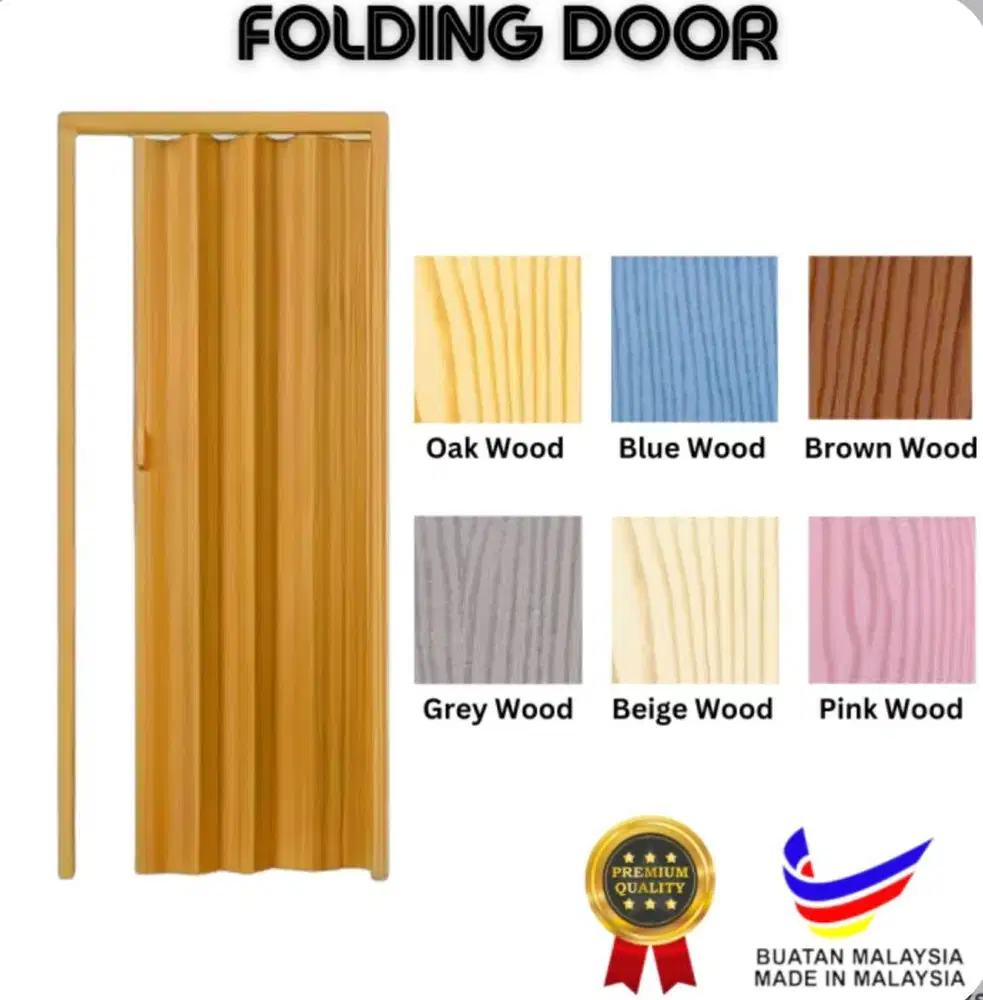 PINTU LIPAT SLIDE KAMAR MANDI PVC (208cm x 80cm)