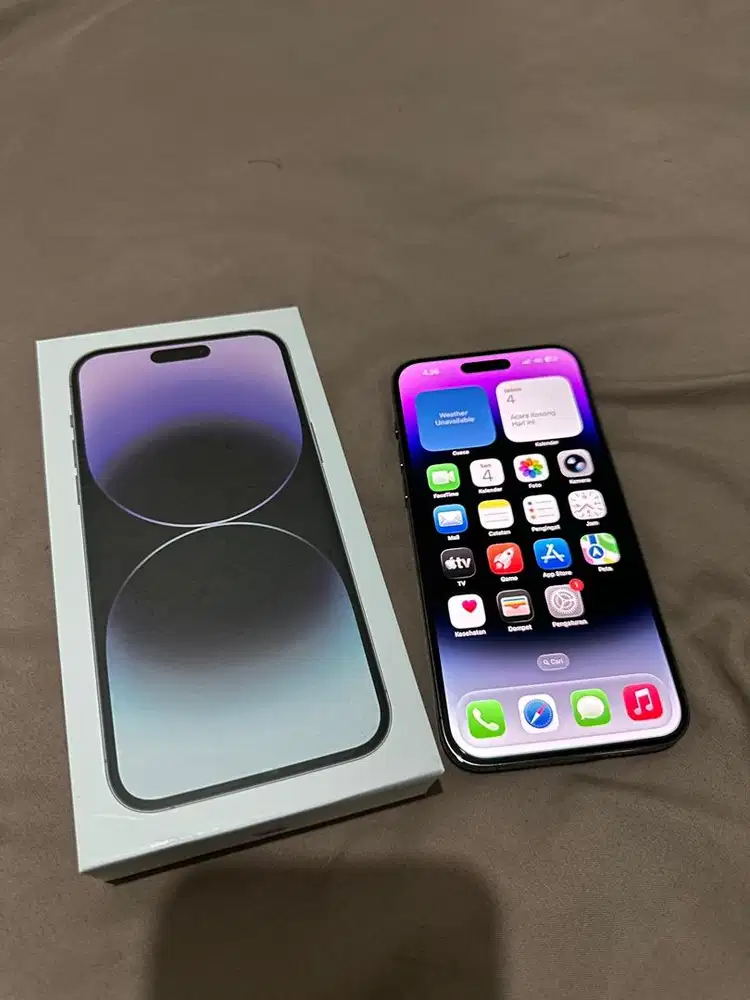 IPhone 14 Pro max 128 Gb Deep purple Resmi Bea cukai Mulus