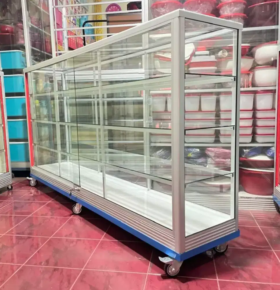 Etalase Pake RODA BESAR + Siku Besi 2Mx1M Buat Usaha