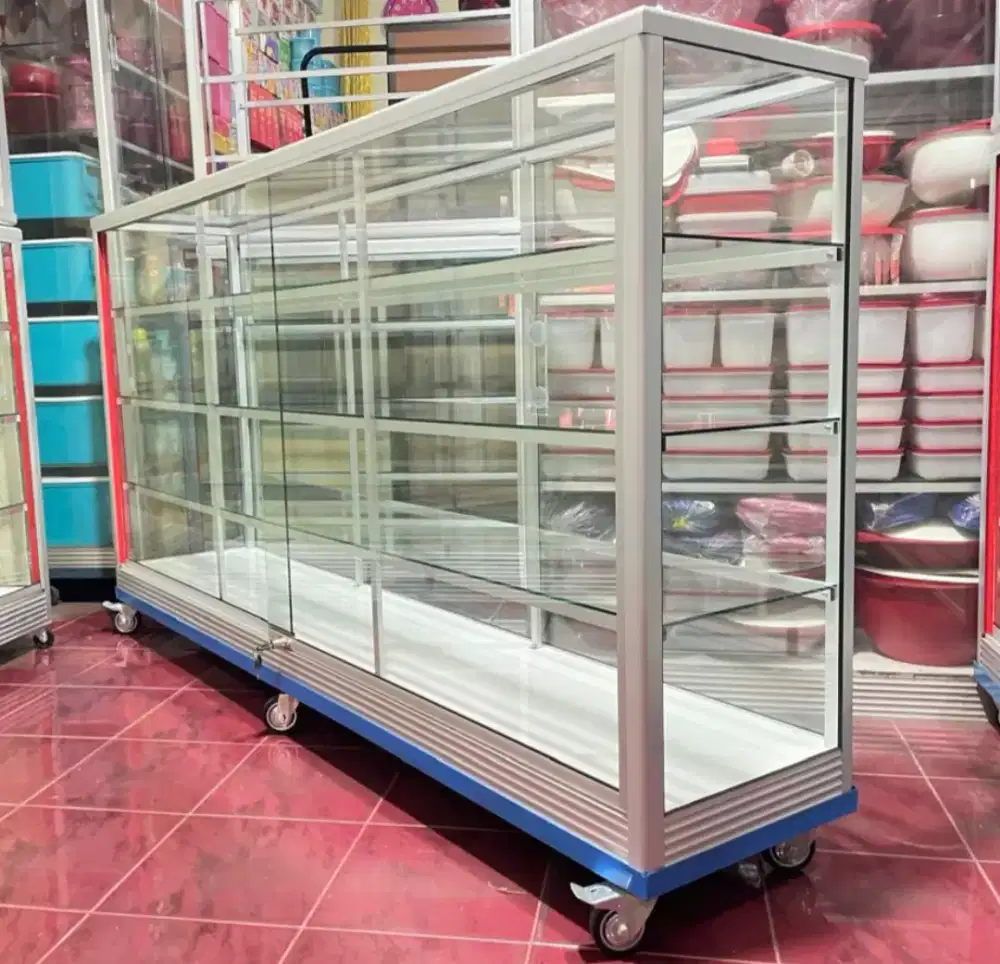Etalase Pake RODA BESAR + Siku Besi 2Mx1M Buat Usaha
