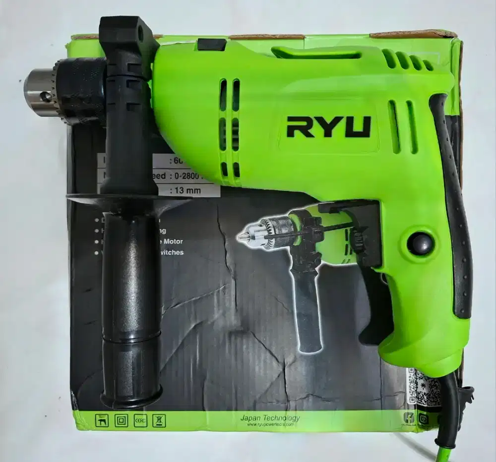 Baru RYU Japan bor listrik Impact drill 13mm