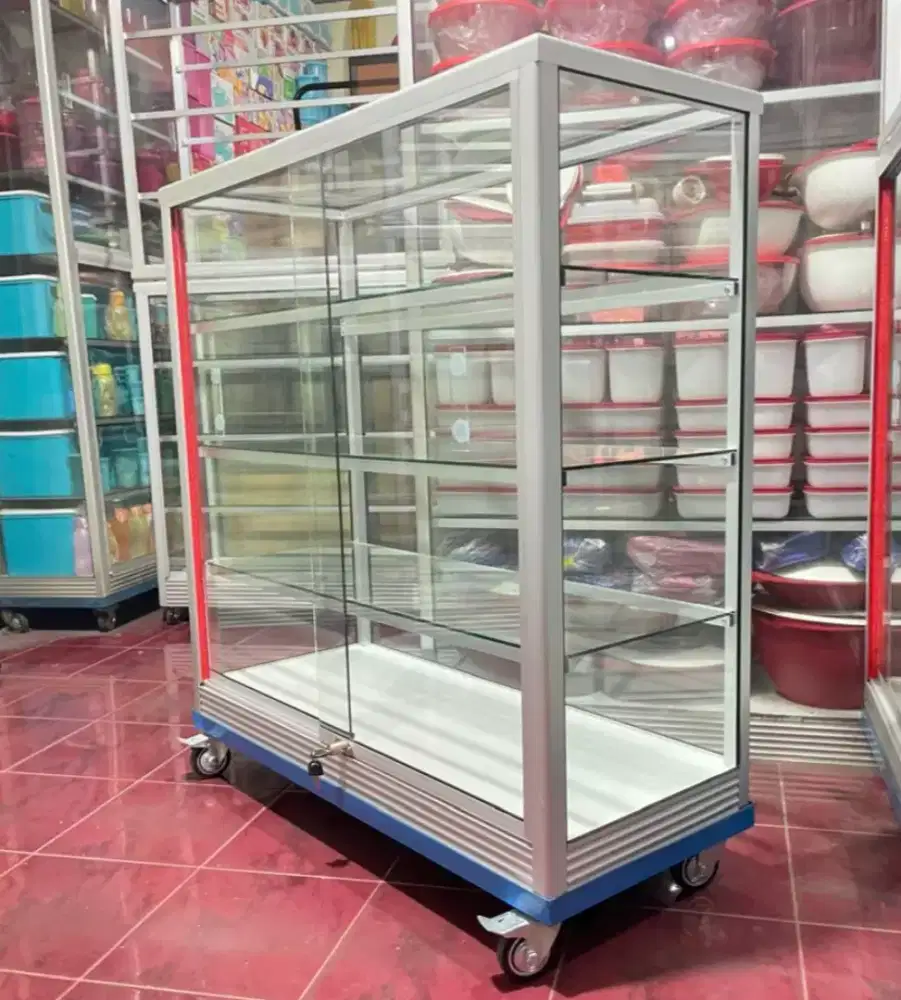 Etalase Pake Roda & Kunci Panjang 1 Meter
