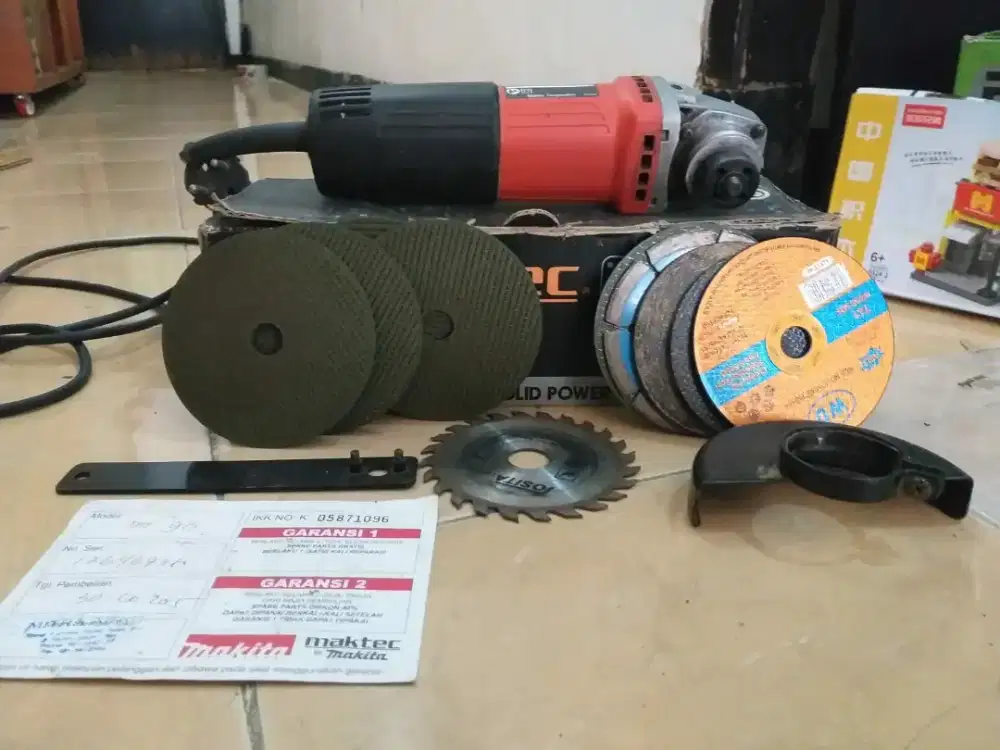 Gerinda Tangan Maktec MT90/ Makita + Banyak Mata Gerinda – Siap Pakai