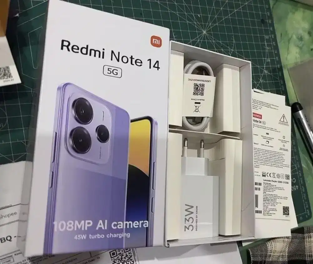 Xiomi redmi note 14 5G ram 12/512Gb fullset super mulus istimewa