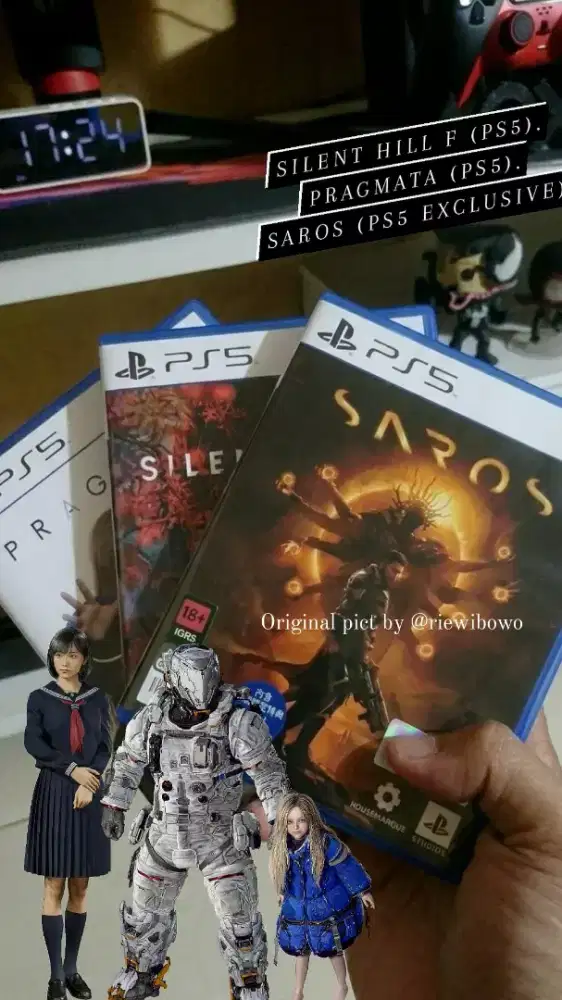 Paket borongan BD/Kaset PS5 SAROS, PRAGMATA & SILENT HILL F Seken Jos!