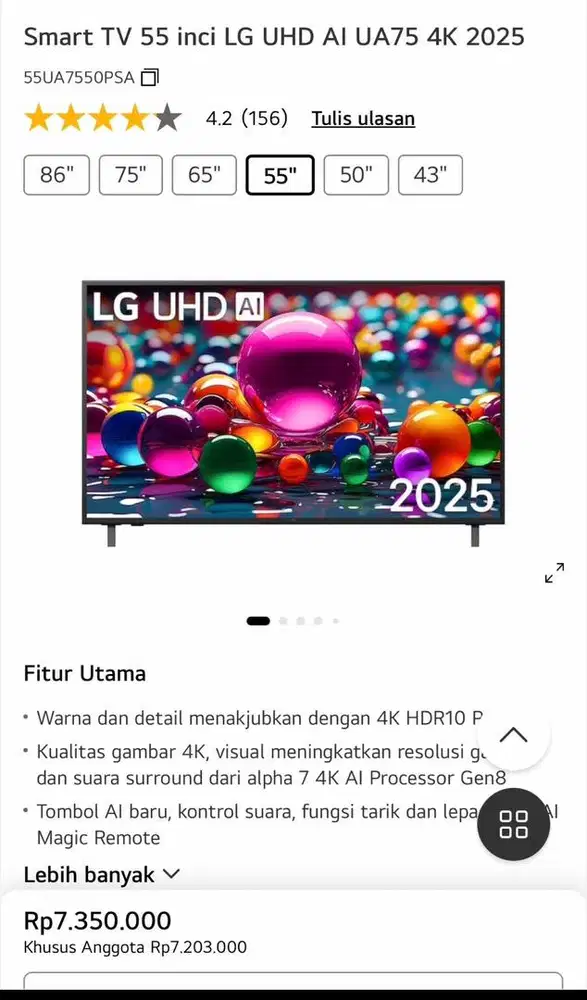 (Dijual Cepat) Panel TV LG