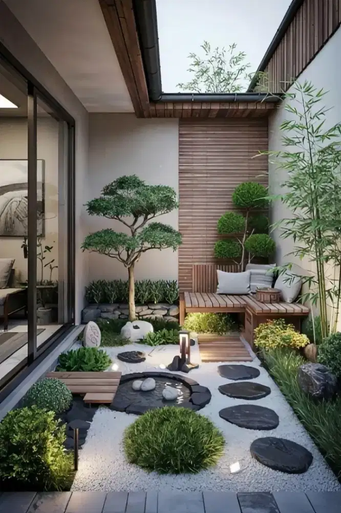 Taman kering minimalis