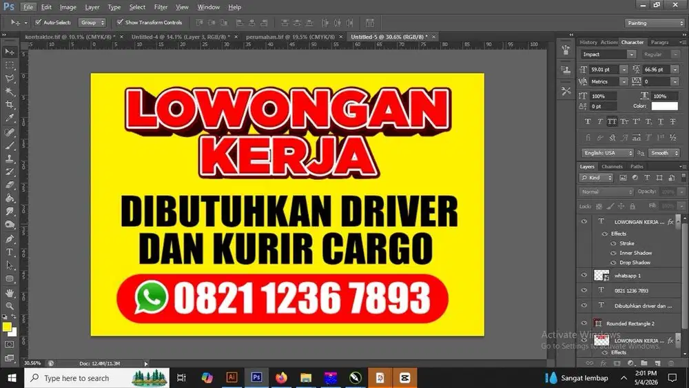 Di butuhkan sprinter dan driver