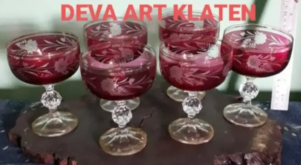 6 gelas kristal bohemia ori