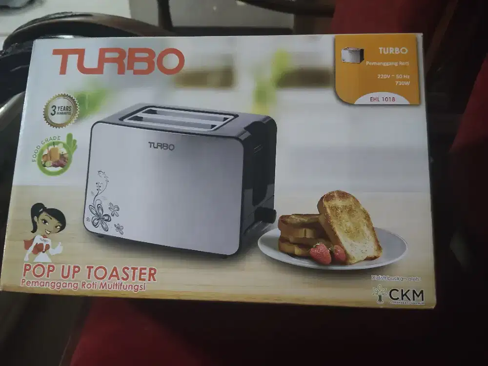 Toaster roti merek turbo