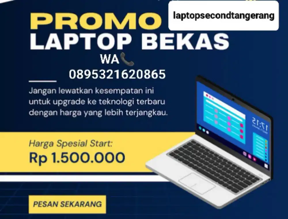 Laptop & Notebook Second • BERGARANSI • TERMURAH • DARI 2 JUTAAN SAJA