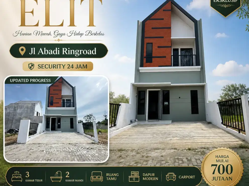 KOmplek Elit Kawasan Jl Abadi Ringroad | Gate Modern Security 24 Jam | Lahan 6x18M2