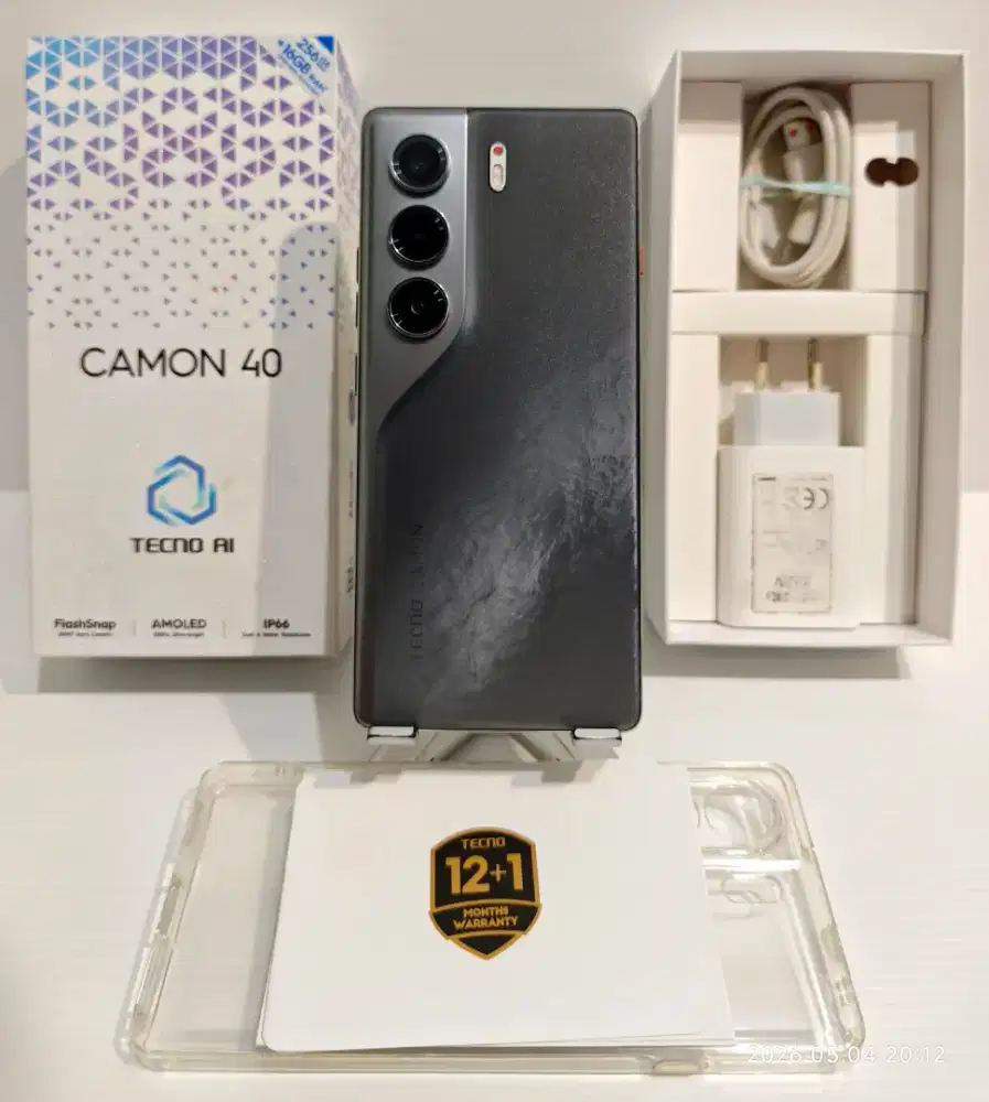 Tecno Camon 40 4G NFC 8/256 Gb Mulus 97% Resmi 23 Juni 2026 bisa TT/B