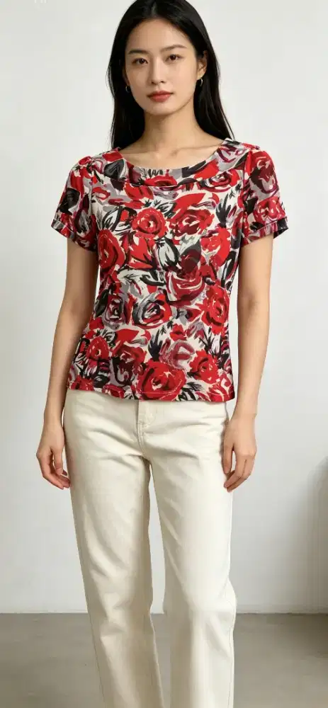 Blouse wanita bunga