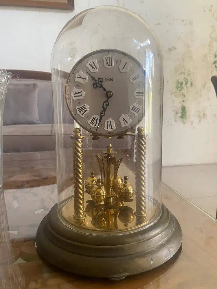Jam Meja Antik Koma West Germany - Full Brass Fisik Mulus Terawat