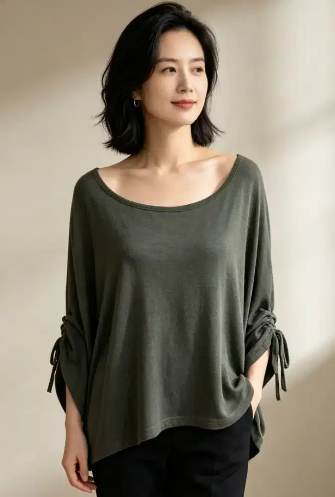 Blouse wanita grey free size