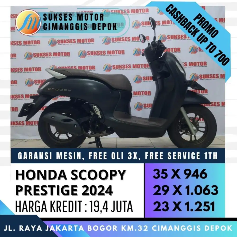 SCOOPY PRESTIGE 2024 UNIT MULUS BERGARANSI [SUKSES MOTOR]