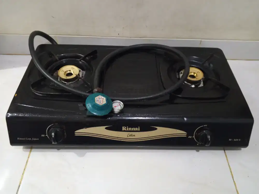 Kompor gas Rinnai 2 tungku + selang regulator