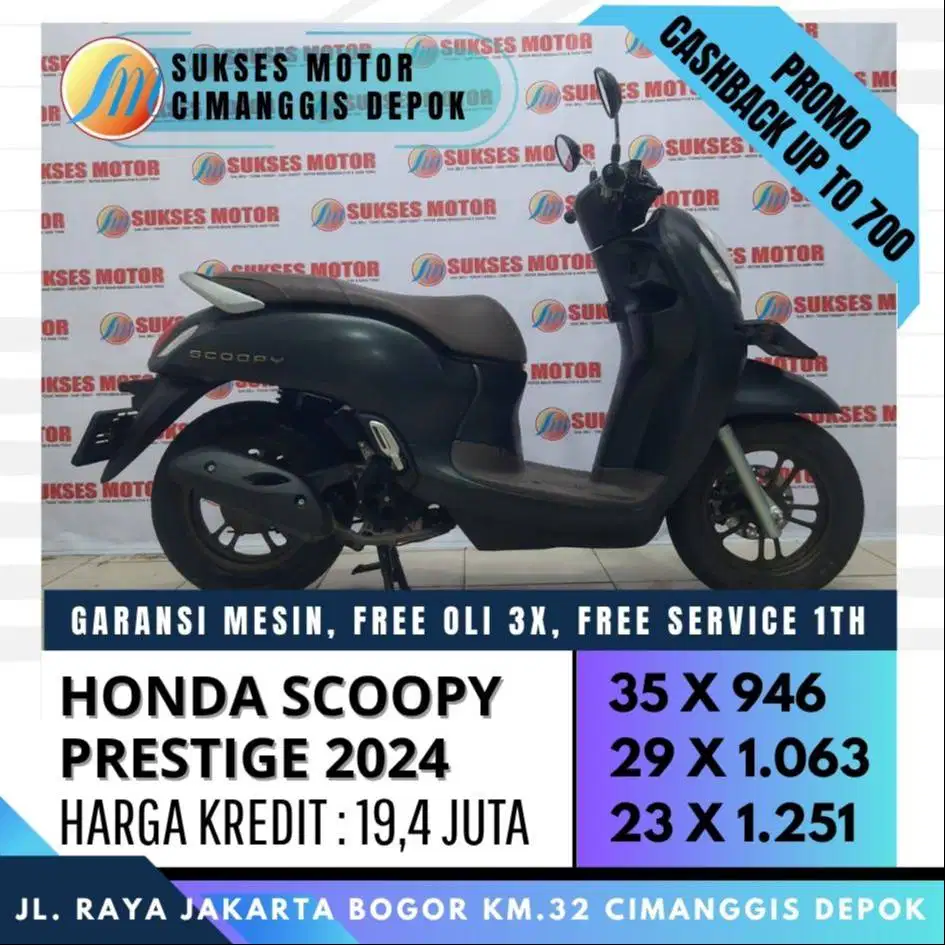 SCOOPY PRESTIGE 2024 TERMURAH KREDIT CICILAN RINGAN [SUKSES MOTOR]