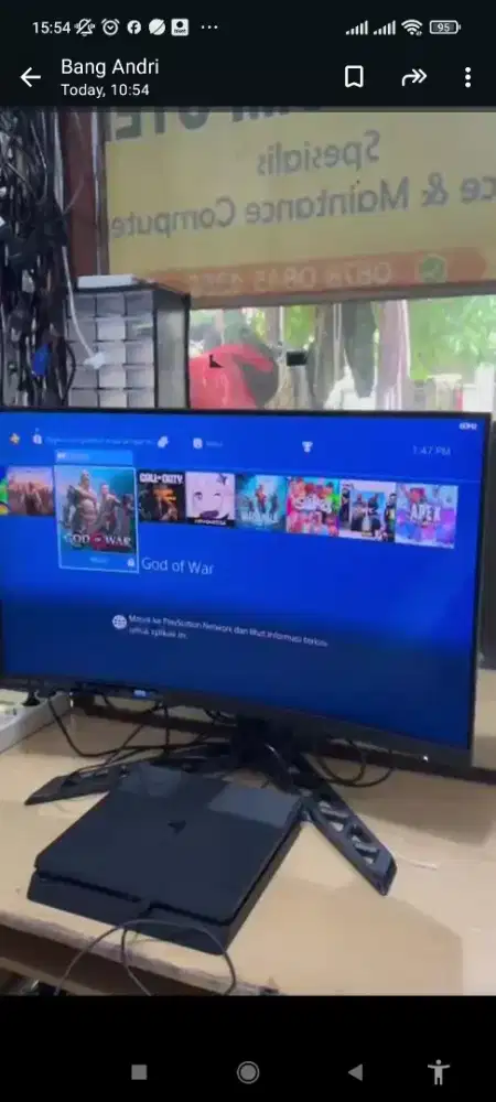 PS 4 Stick Sony Monitor LED Cembung