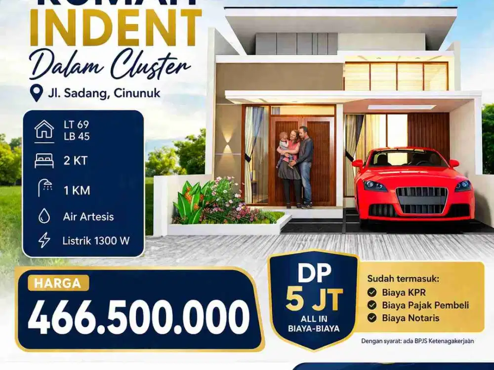 Rumah indent 400 Jutaan di Cinunuk, Bandung
