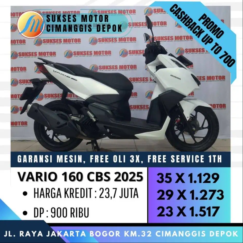 VARIO 160 CBS 2025 PUTIH MULUS UNIT BERGARANSI [SUKSES MOTOR]