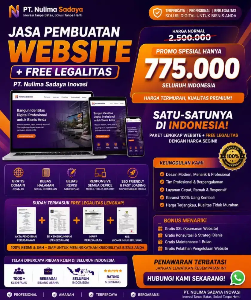 Jasa Website Free legalitas Usaha ( Ekonomis )