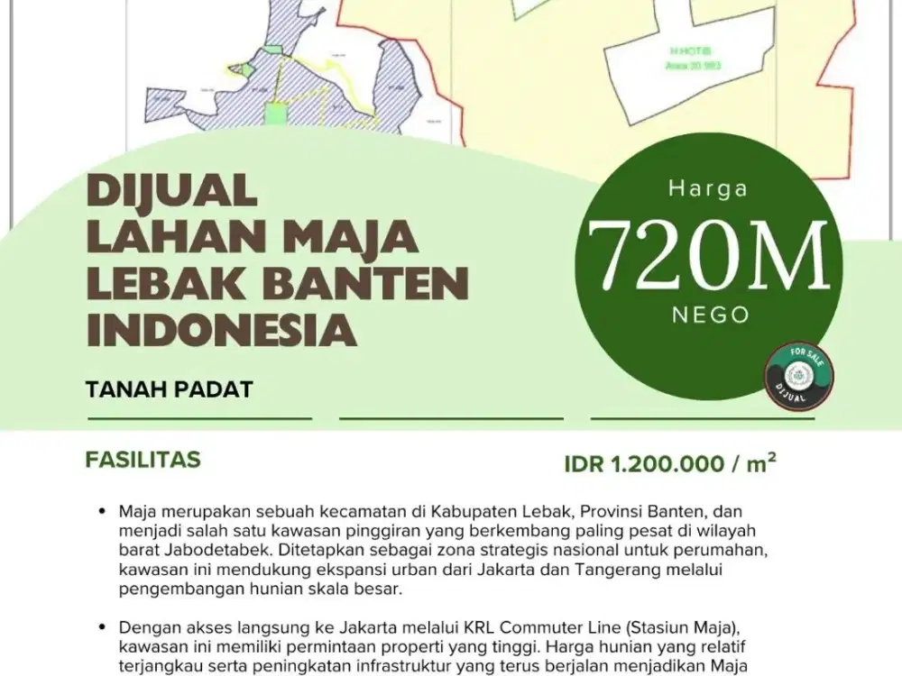 Dijual  lahan Maja  Lebak Banten Indonesia