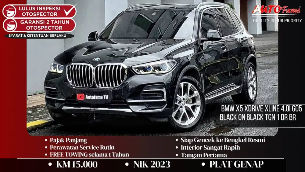 BMW X5 xDrive xLine 4.0i G05 NIK 2023 Black On Black Tgn 1 Dr Br