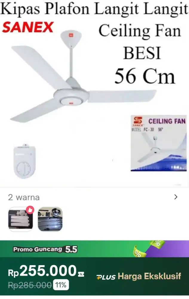 Kipas angin gantung Sanex 56 cm