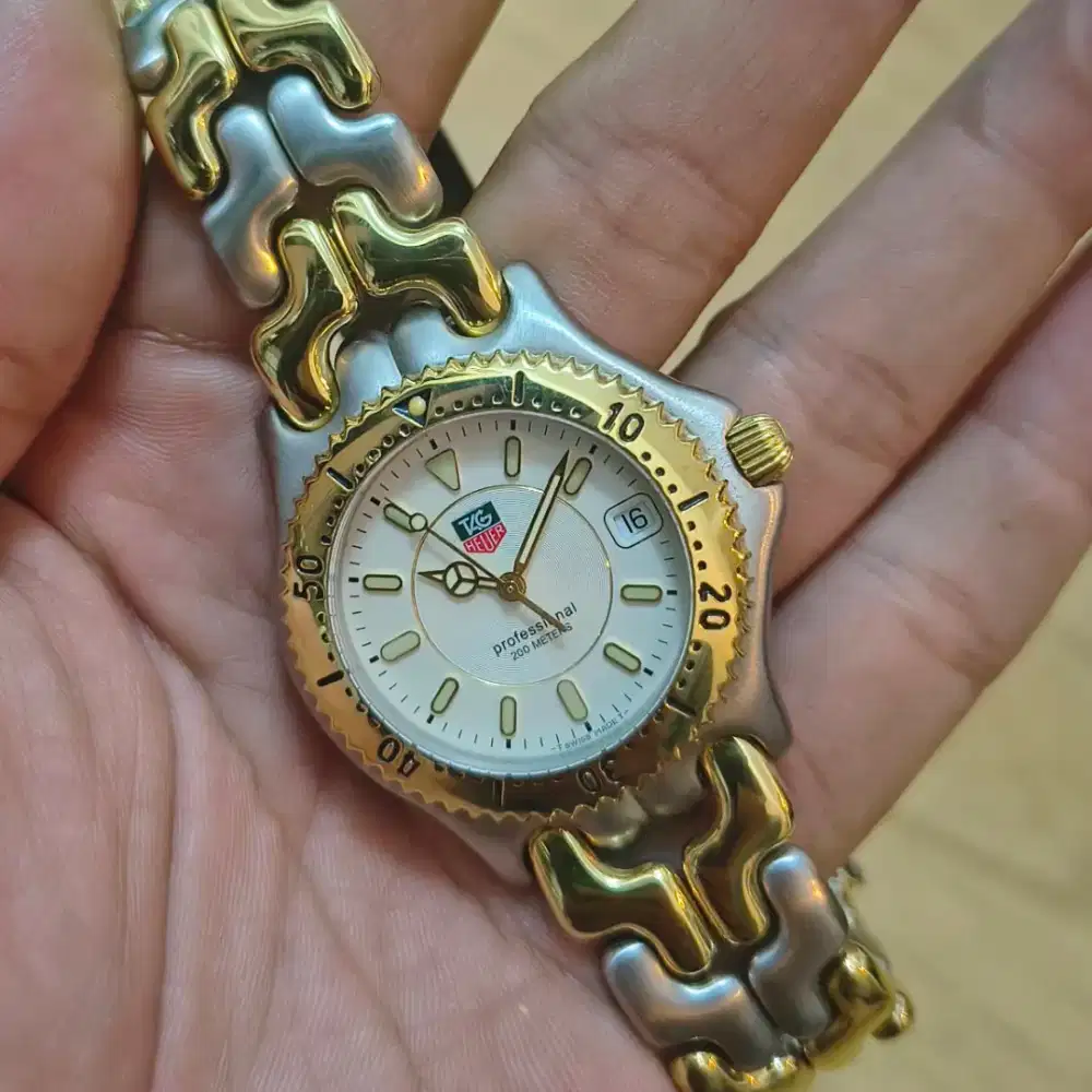 Tag Heuer Fishbone Two Tone WG1127 Vintage Swiss Omega Longines Seiko