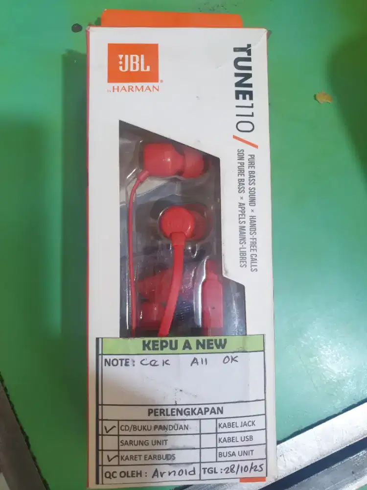 Headset kabel JBL TONE 110 BNIB