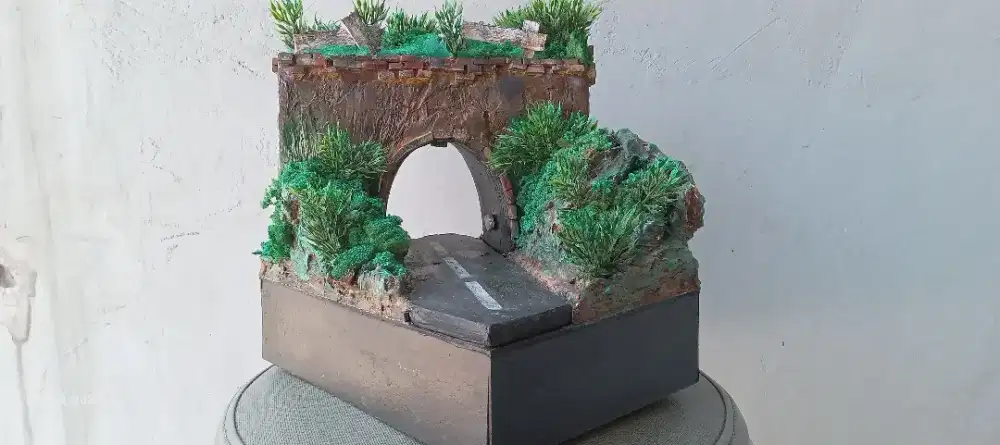 Diorama jalan terowongan diecast 64