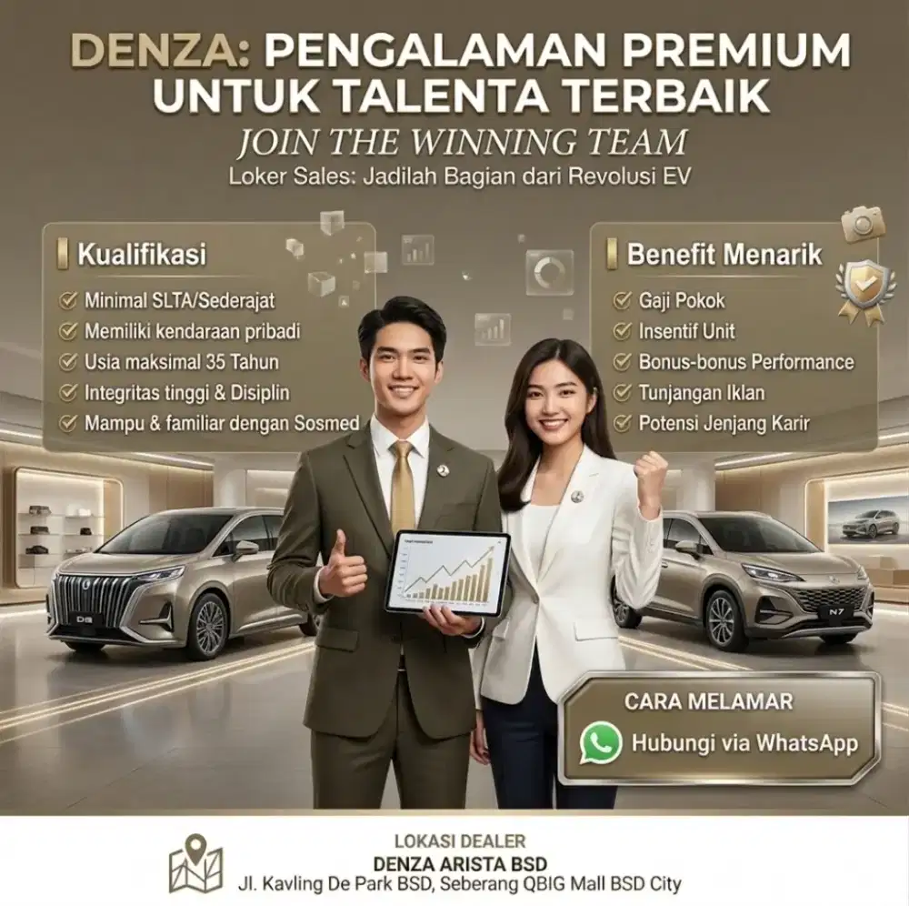 Lowongan Kerja Sales Denza Arista BSD