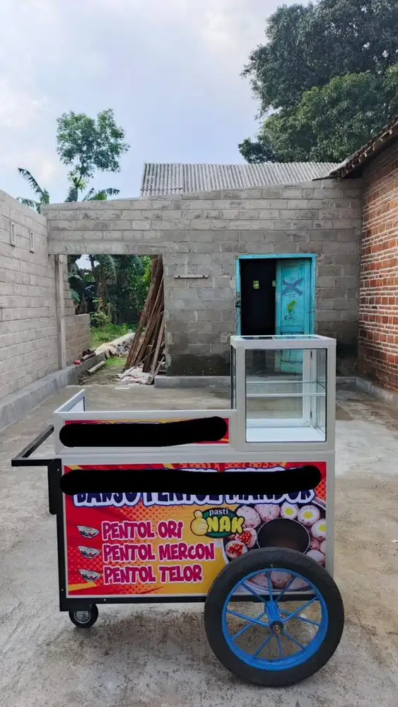 Jual gerobak bisa di pakai semua jualan. Banner bisa lepas pasang