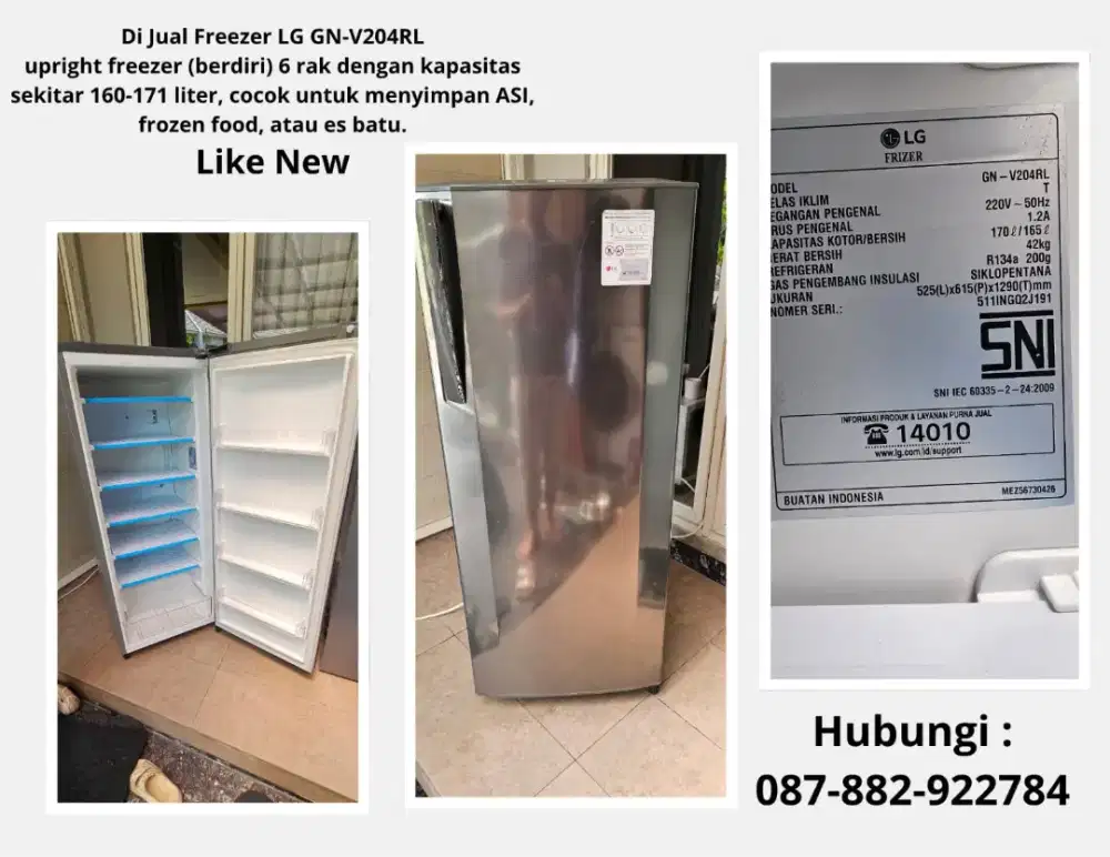 Di Jual Freezer LG GN-V204RL