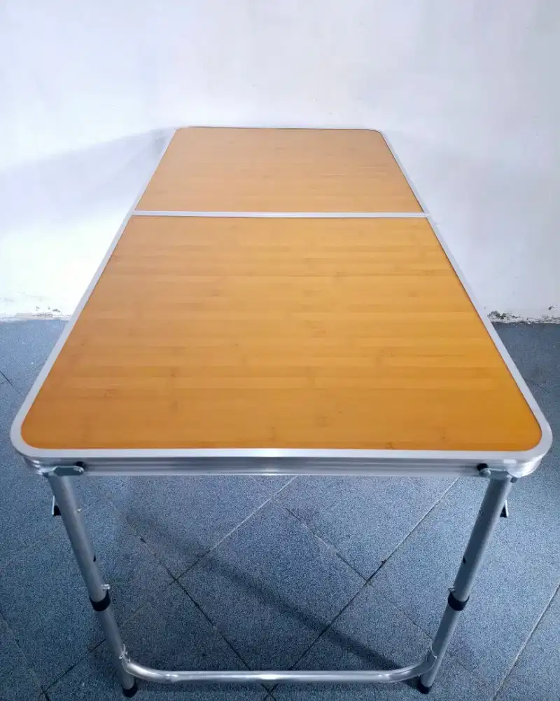 Baru Meja lipat 2 Hpl Aluminium portabel serbaguna 120x60cm