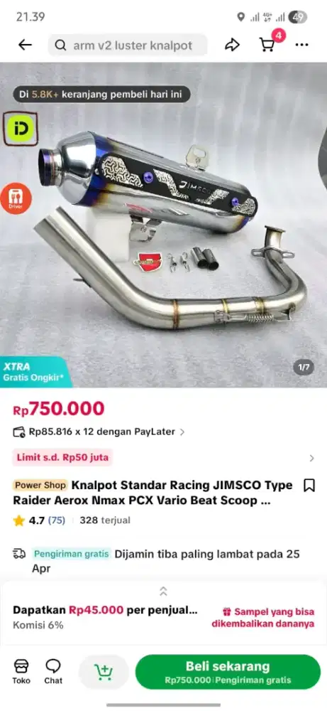 Knalpot jimsky raider
