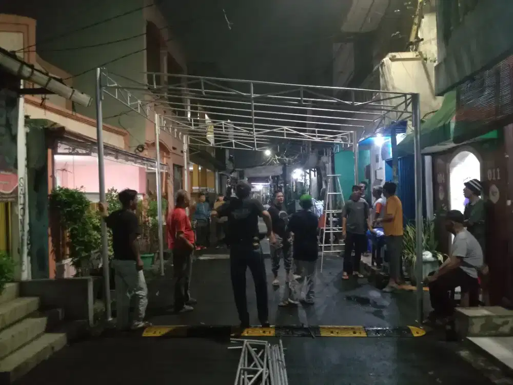 Tenda warga tenda lingkungan pembuatan rangka tenda baru