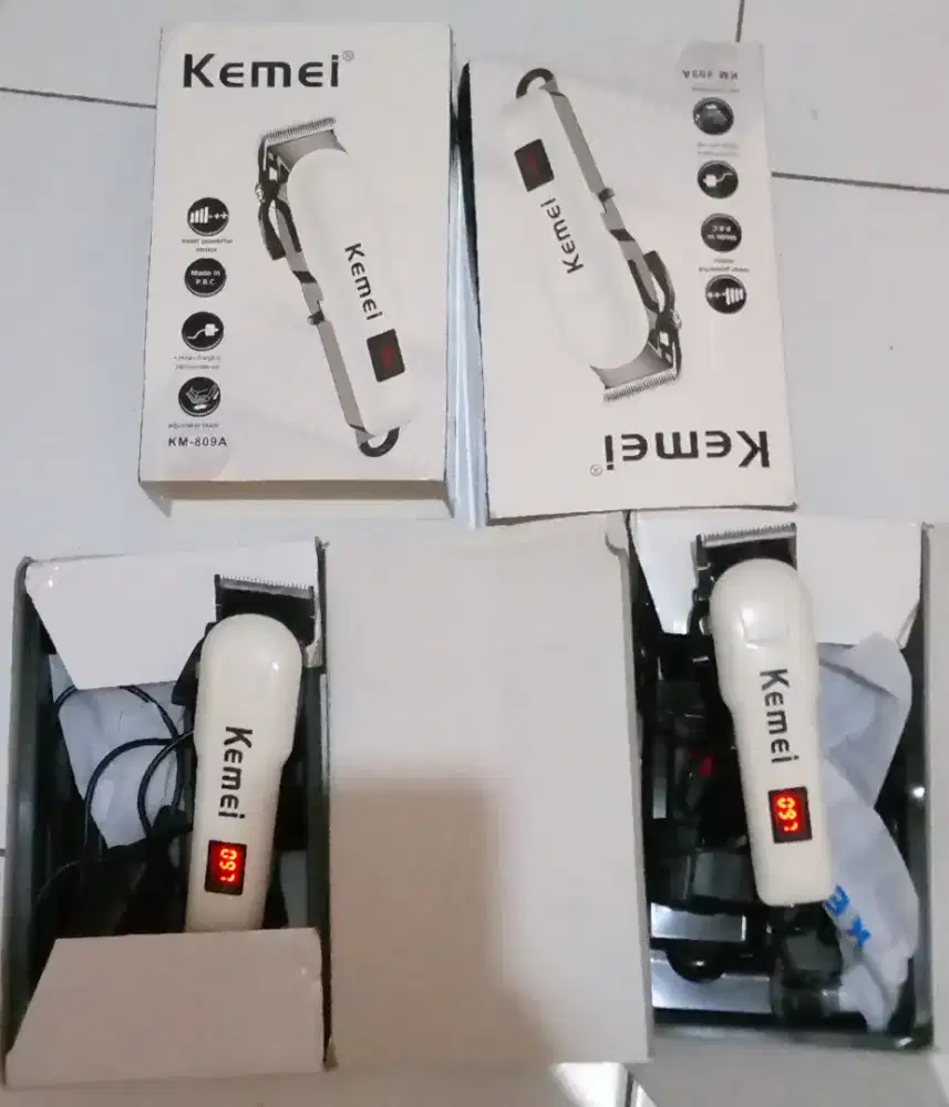 2 buah clipper kemei dan alat barberhsop lengkap