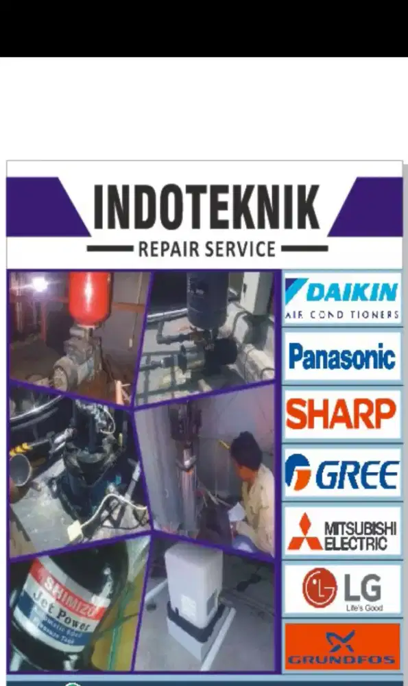 Service AC,water heater, Pompa Air, Mesin Cuci, Kulkas, tukang ledeng,