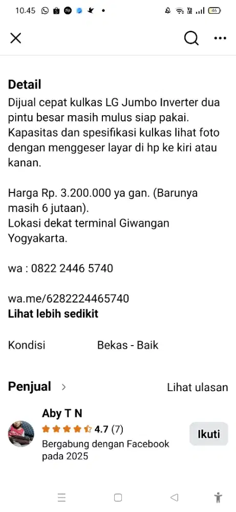 Kasur dobel merk central